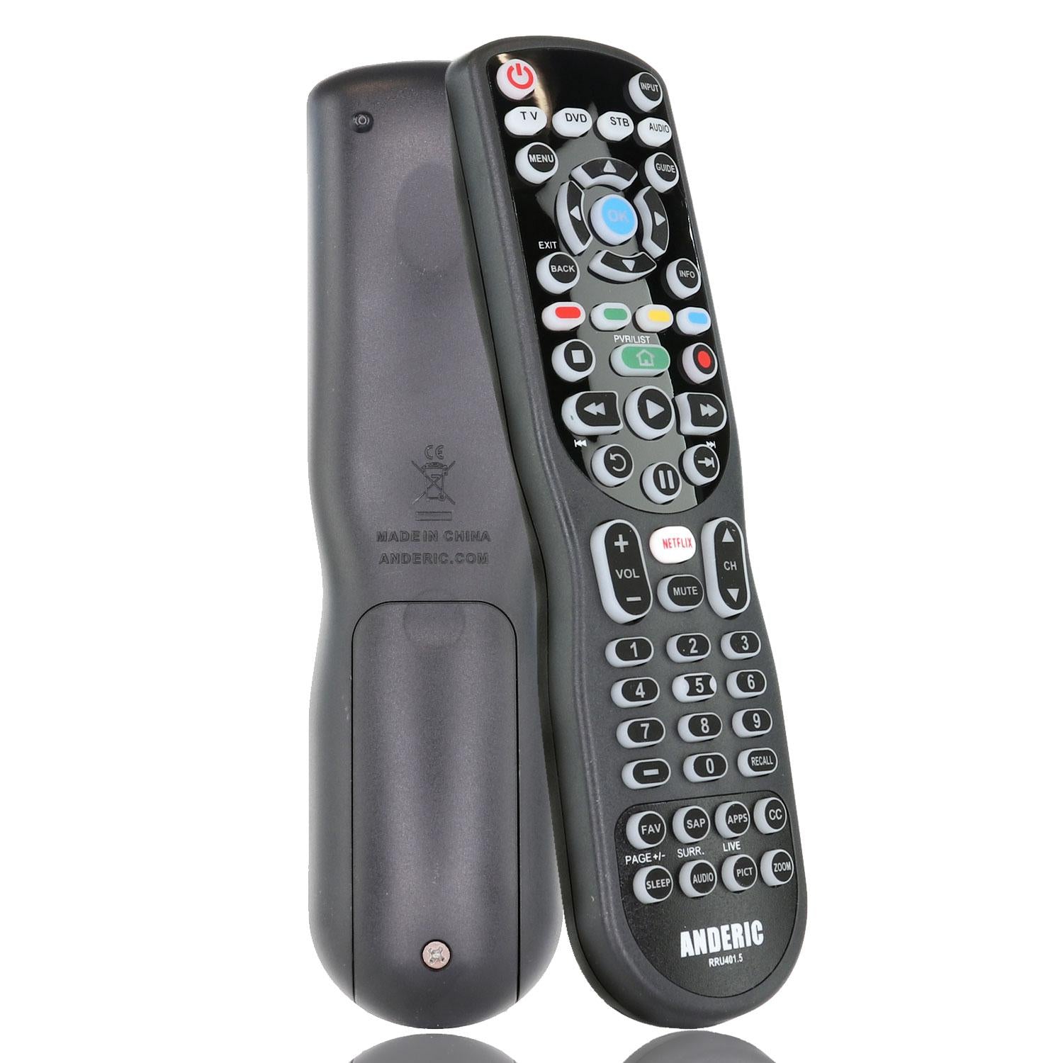 RRU401 4-Device Universal Remote Control with Learning and Macro Functions