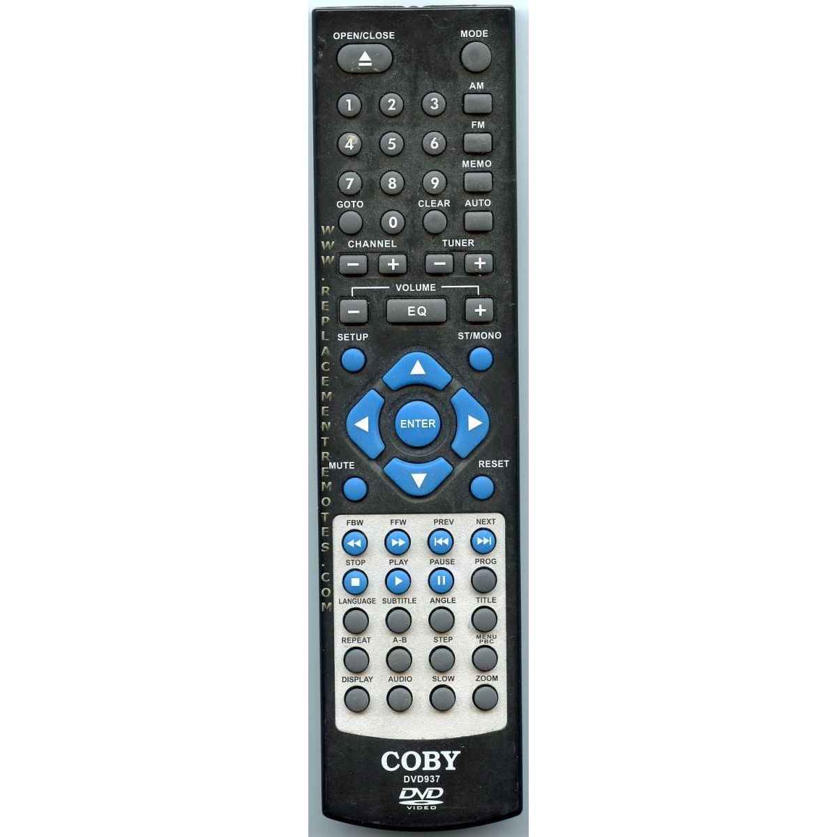 Coby DVD937 DVD Remote Control