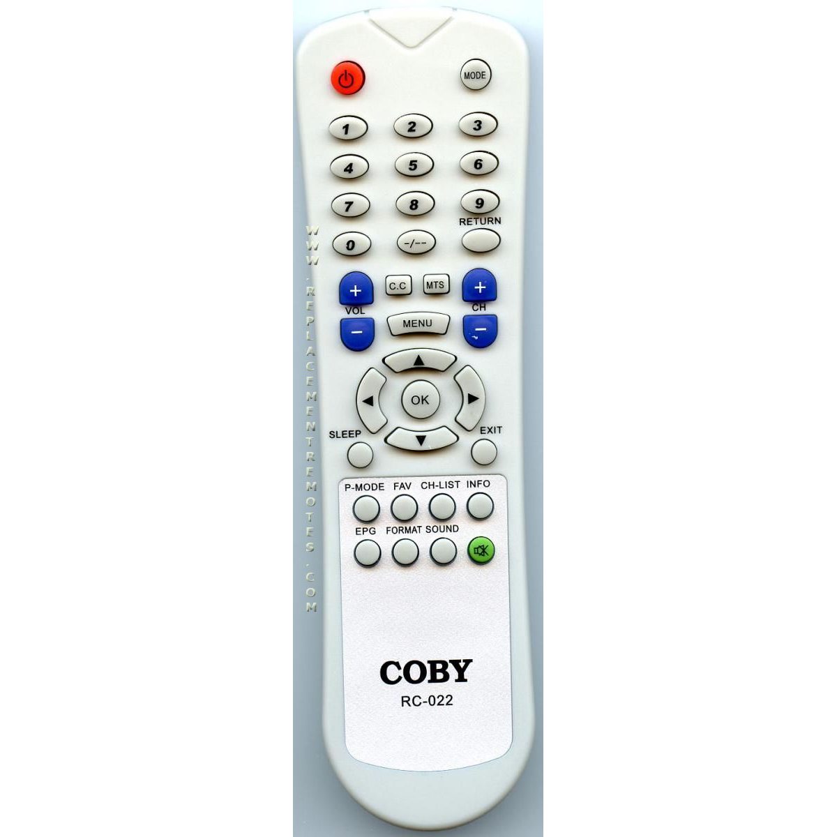 Coby RC022 TV Remote Control