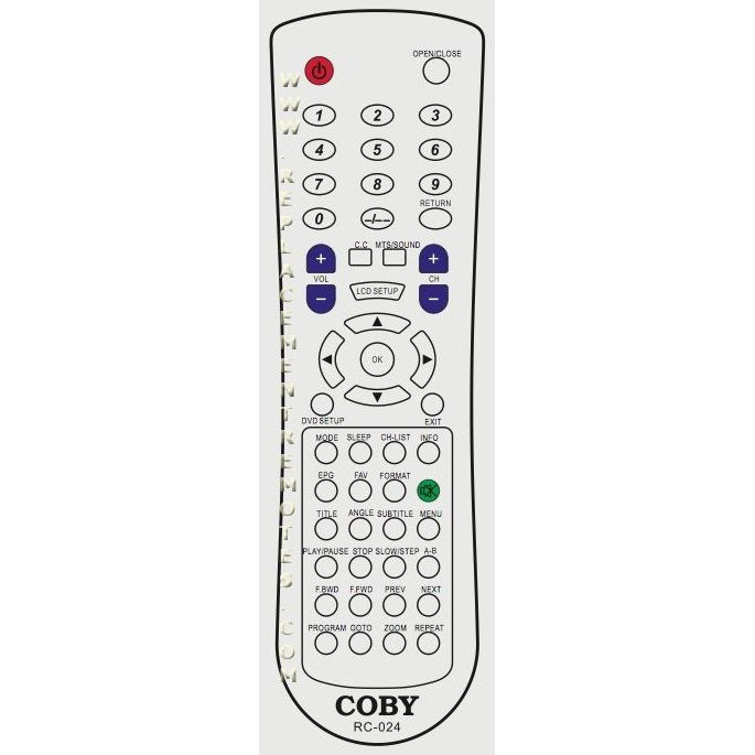 Coby RC024 TV Remote Control