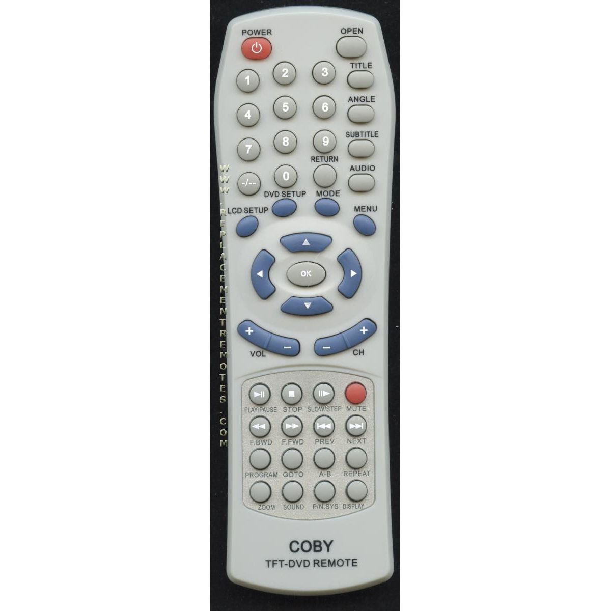 Coby TFDVD1570 REMOTE TV/DVD Remote Control