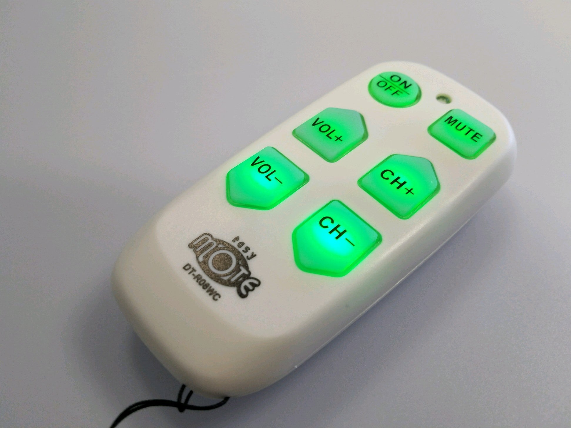 Continu.us White Big Button Jumbo Senior Assisted Living Simple Easy Mote 1-Device Universal Remote Control