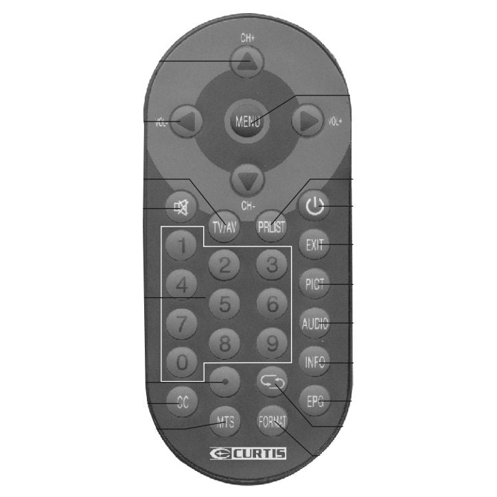 Curtis LCD1105Arem TV Remote Control