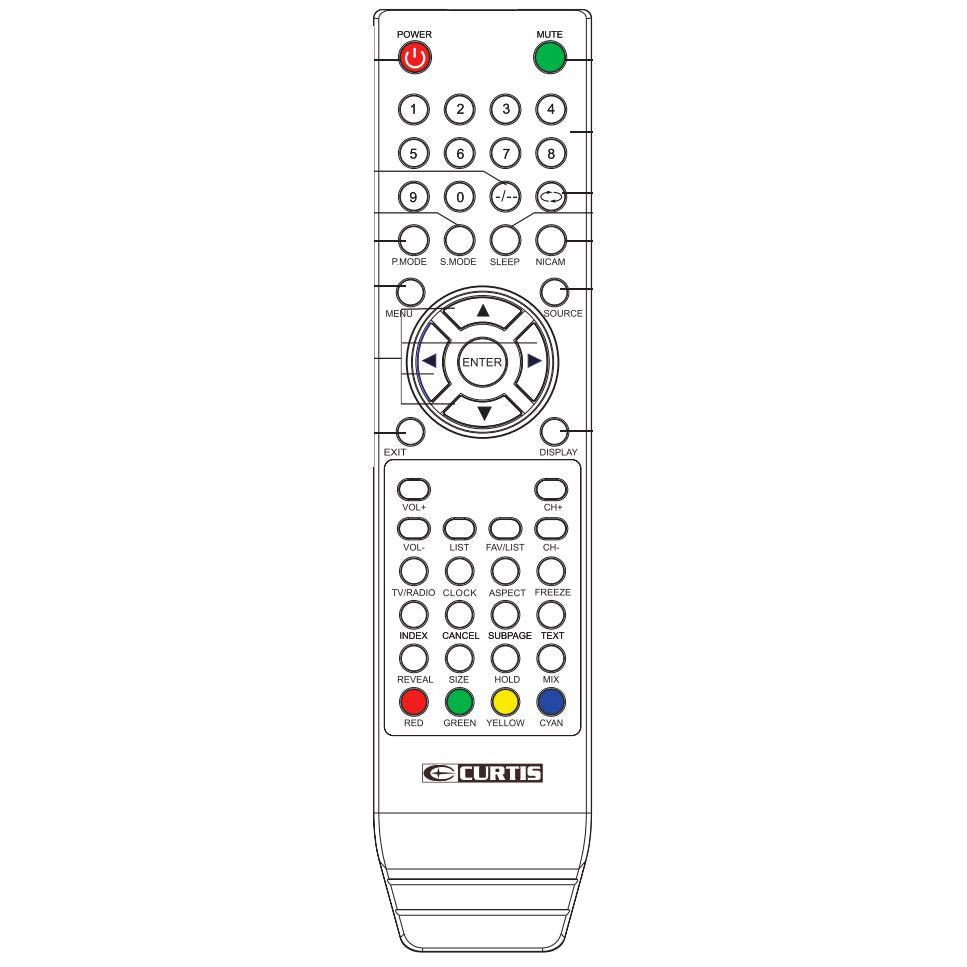 Curtis LCD2226FRREM TV Remote Control