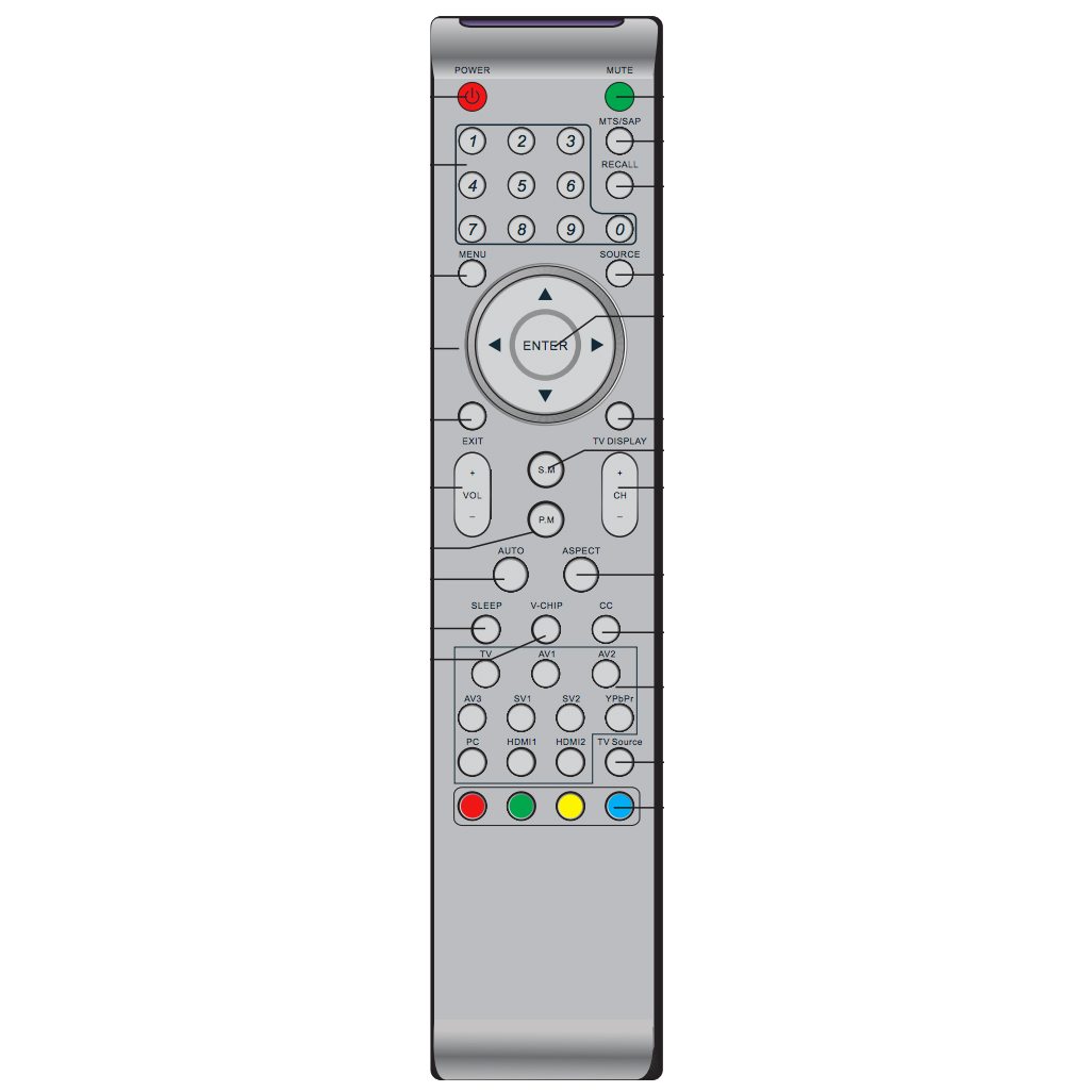 Curtis LCD2622REM TV Remote Control