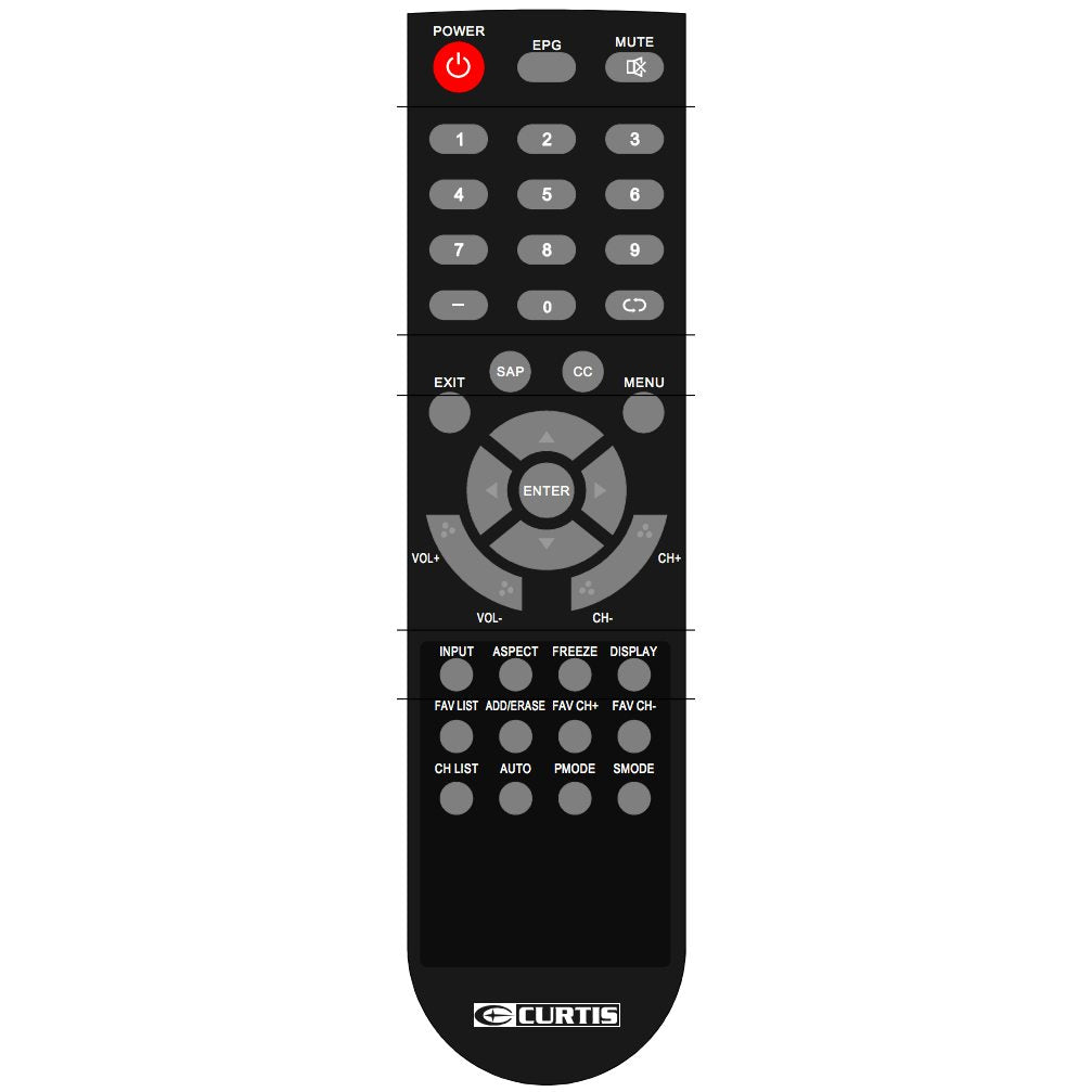 Curtis LCD3227A2REM TV Remote Control