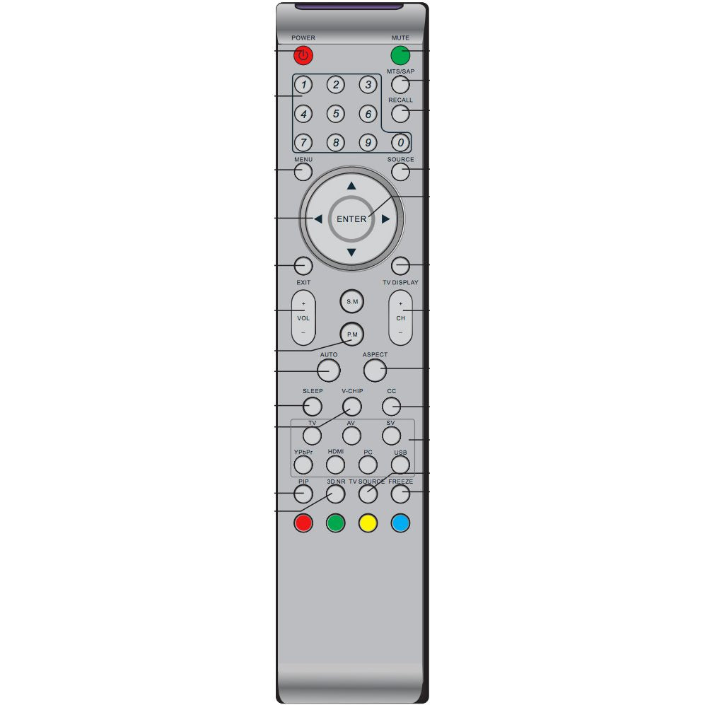 Curtis LCD3798rem TV Remote Control