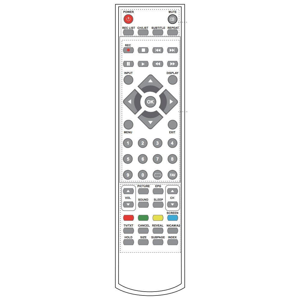 Curtis LCD3957UKrem TV Remote Control