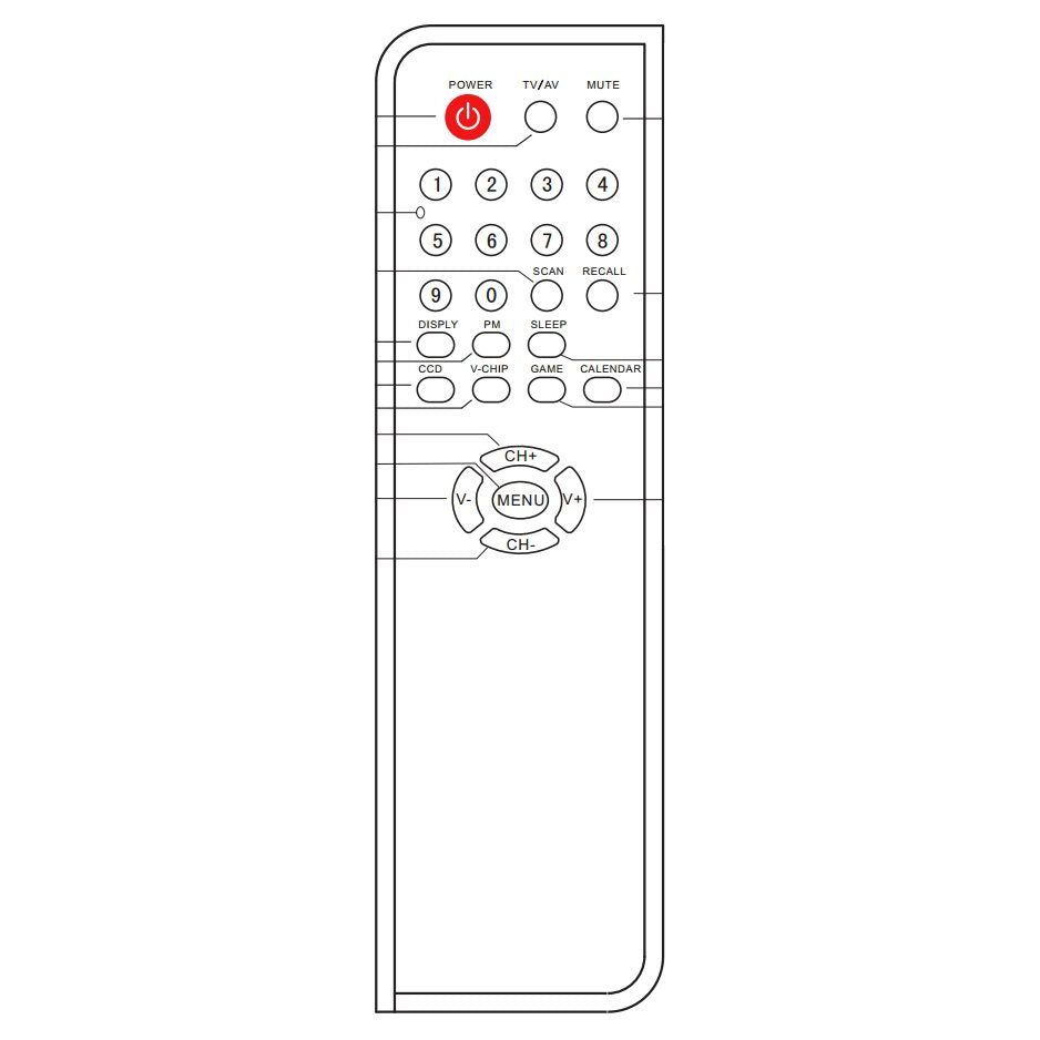 Curtis TV1311rem TV Remote Control