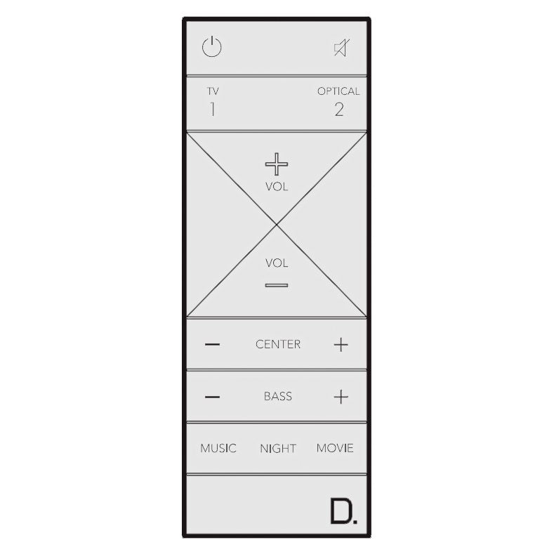 Definitive Technology Studio Slim Sound Bar Remote Control