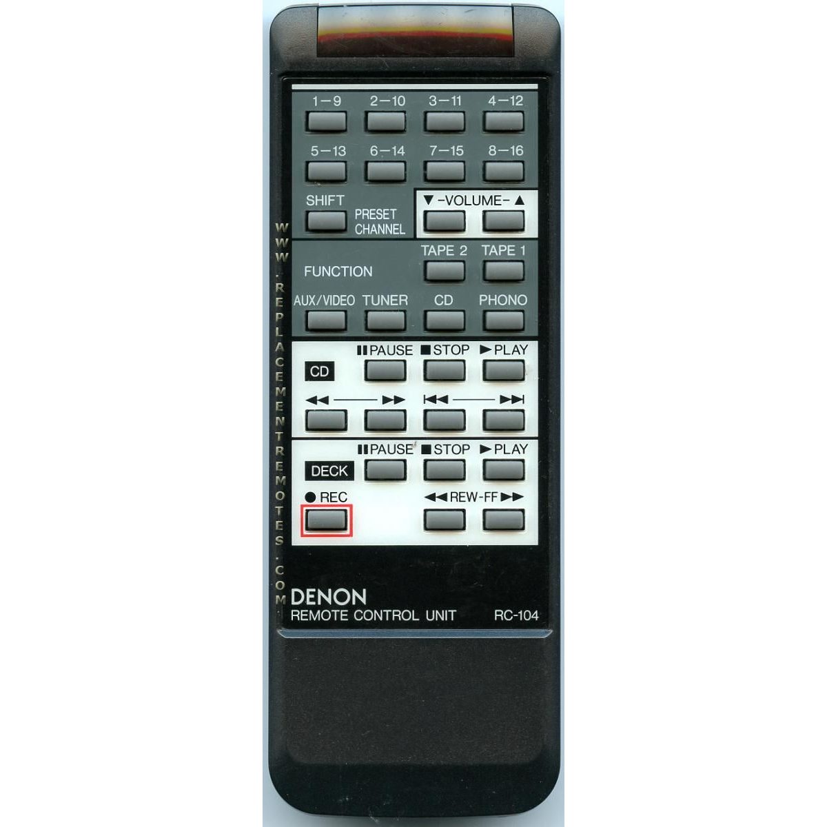 Denon RC104 Audio Remote Control