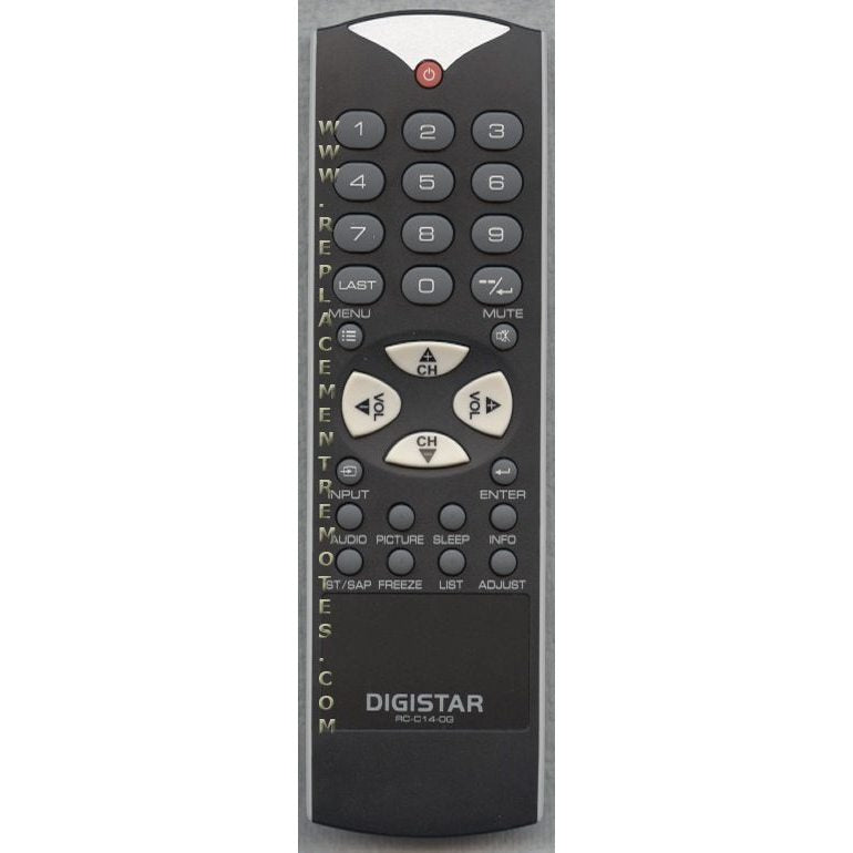 DigiStar RCC140G TV Remote Control