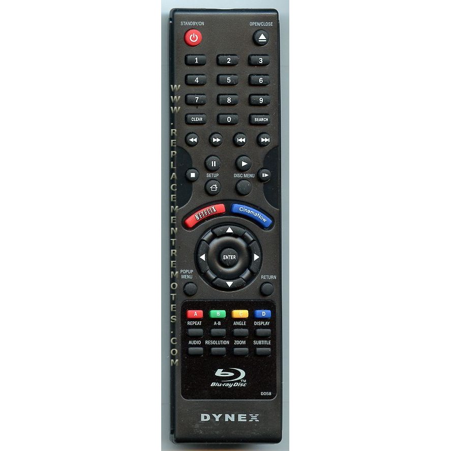 Dynex D058 Blu-ray Remote Control