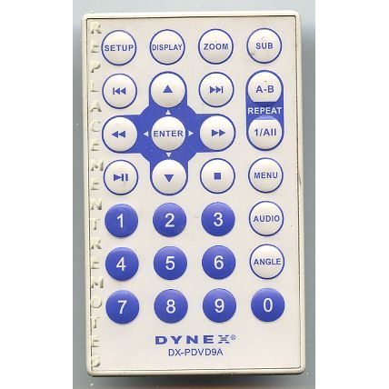 Dynex DXPDVD9A DVD Remote Control