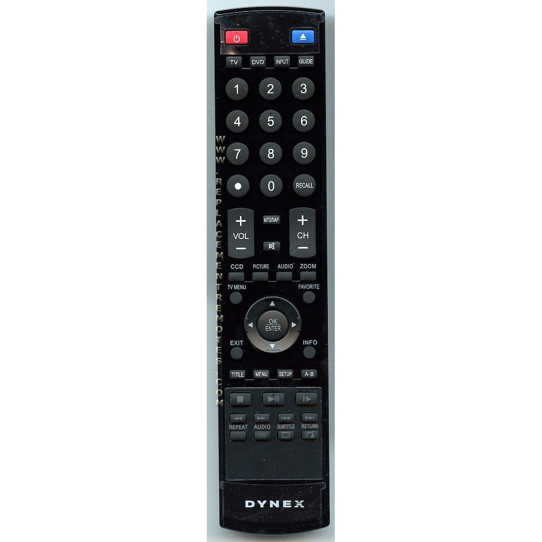 Dynex ES06243 TV Remote Control