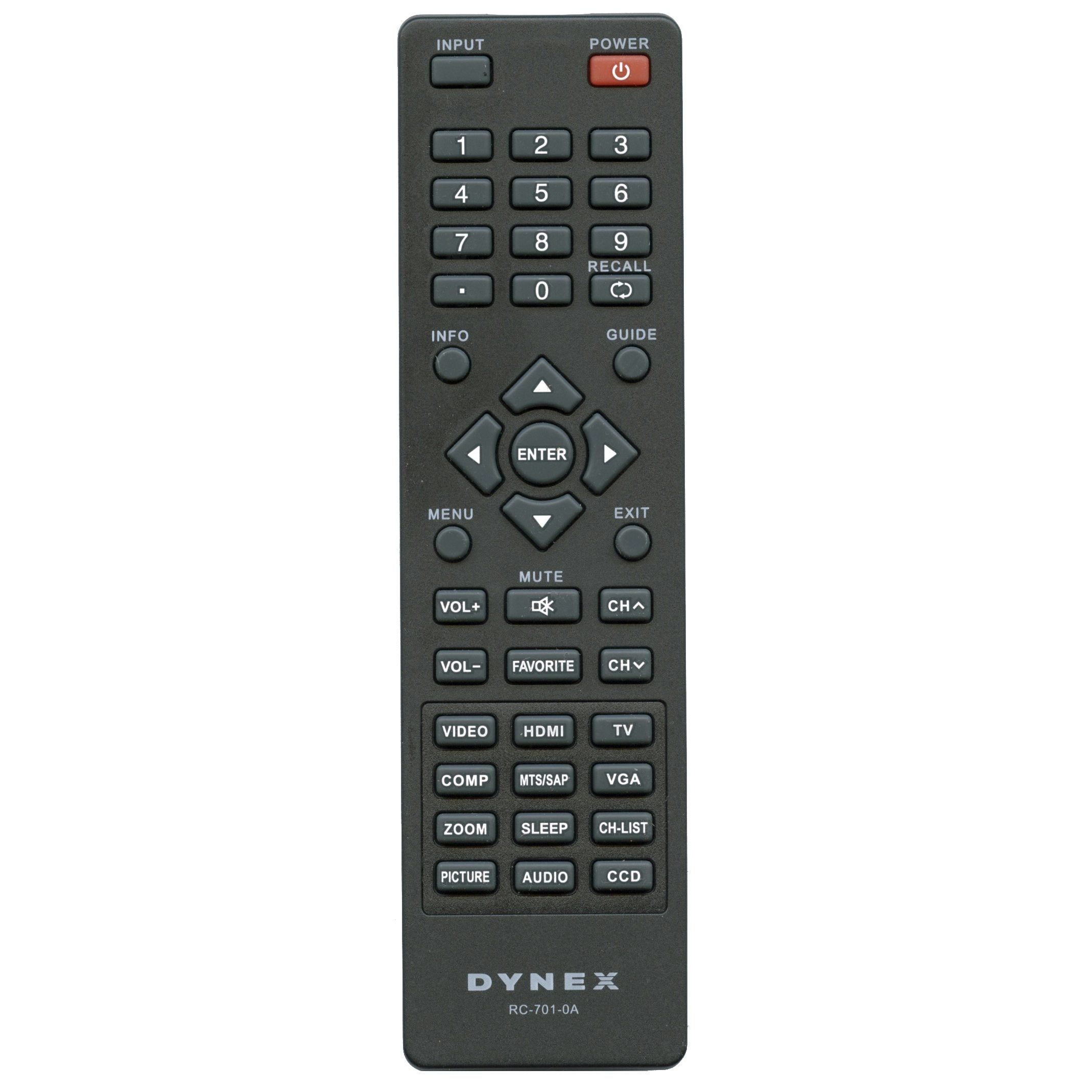 Dynex RC7010A TV Remote Control