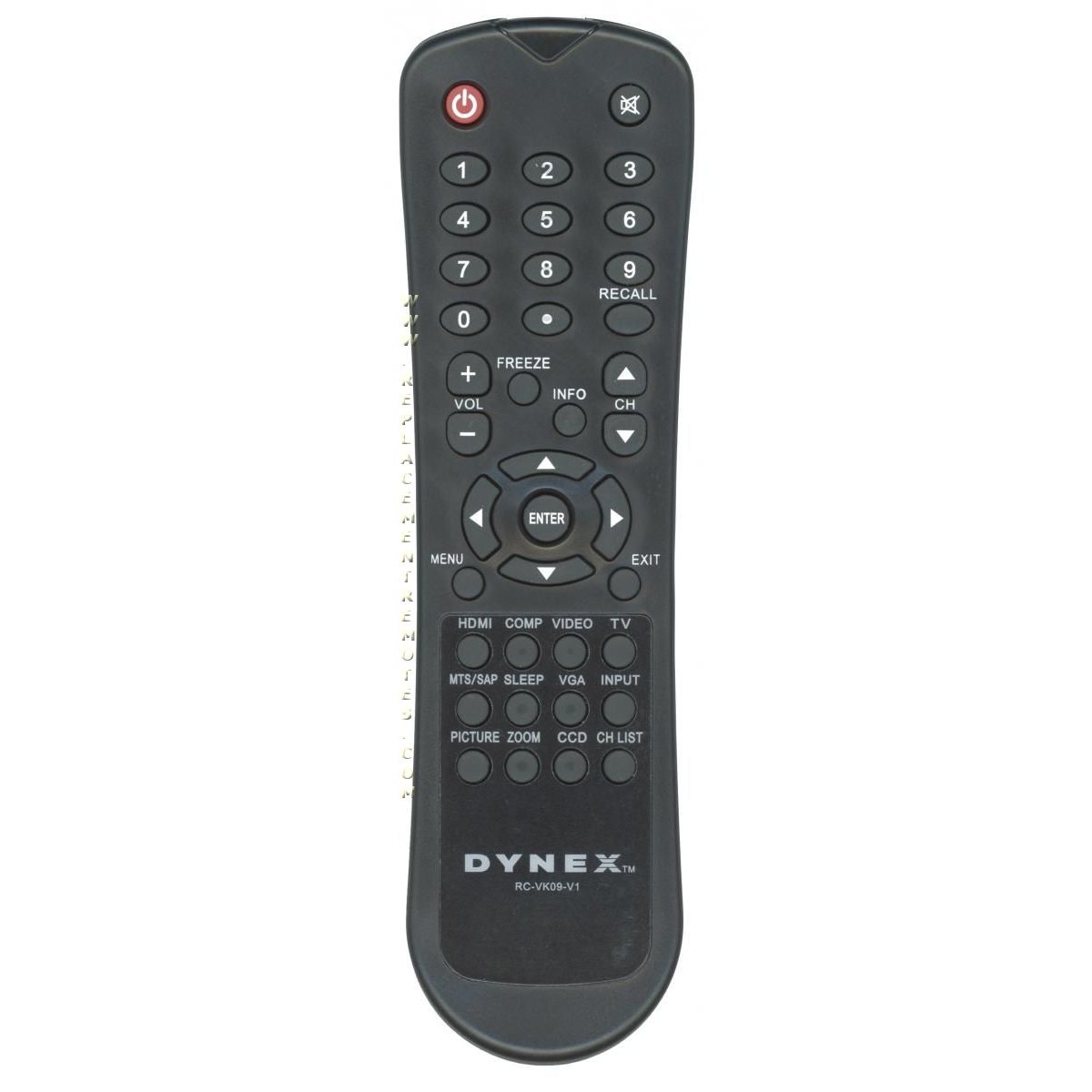 Dynex RCVK09V1 TV Remote Control