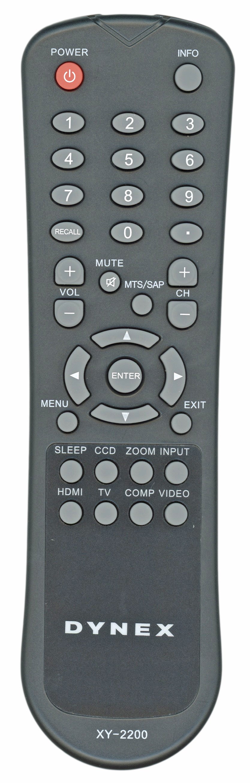 Dynex XY2200 TV Remote Control