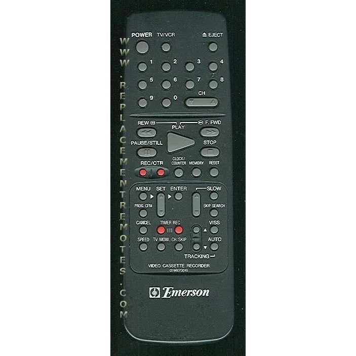 Emerson 0766073010 VCR Remote Control