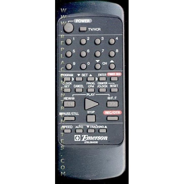 Emerson 076L064030 TV/VCR Remote Control