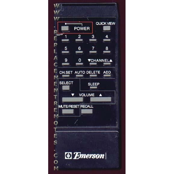 Emerson 076M01216A TV Remote Control