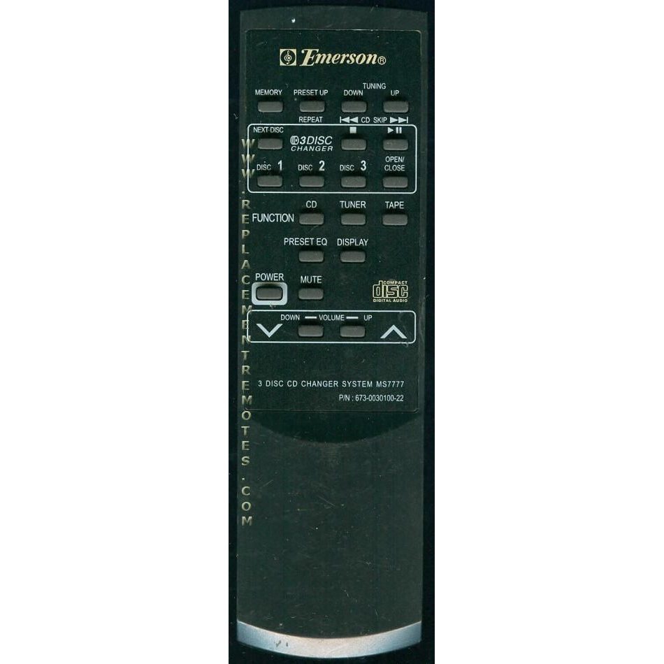 Emerson 673003010022 CD Remote Control