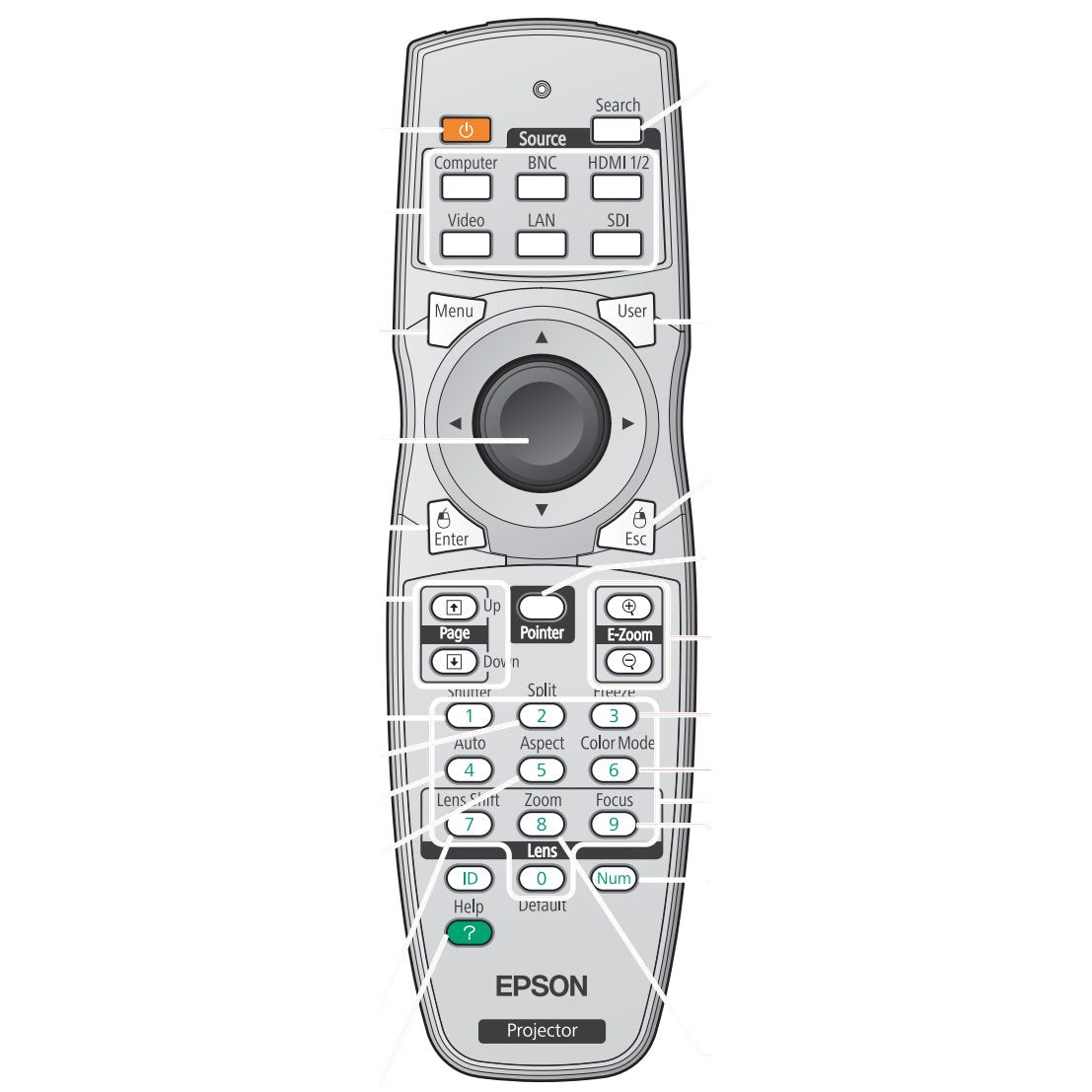 Epson 6004616 Projector Remote Control