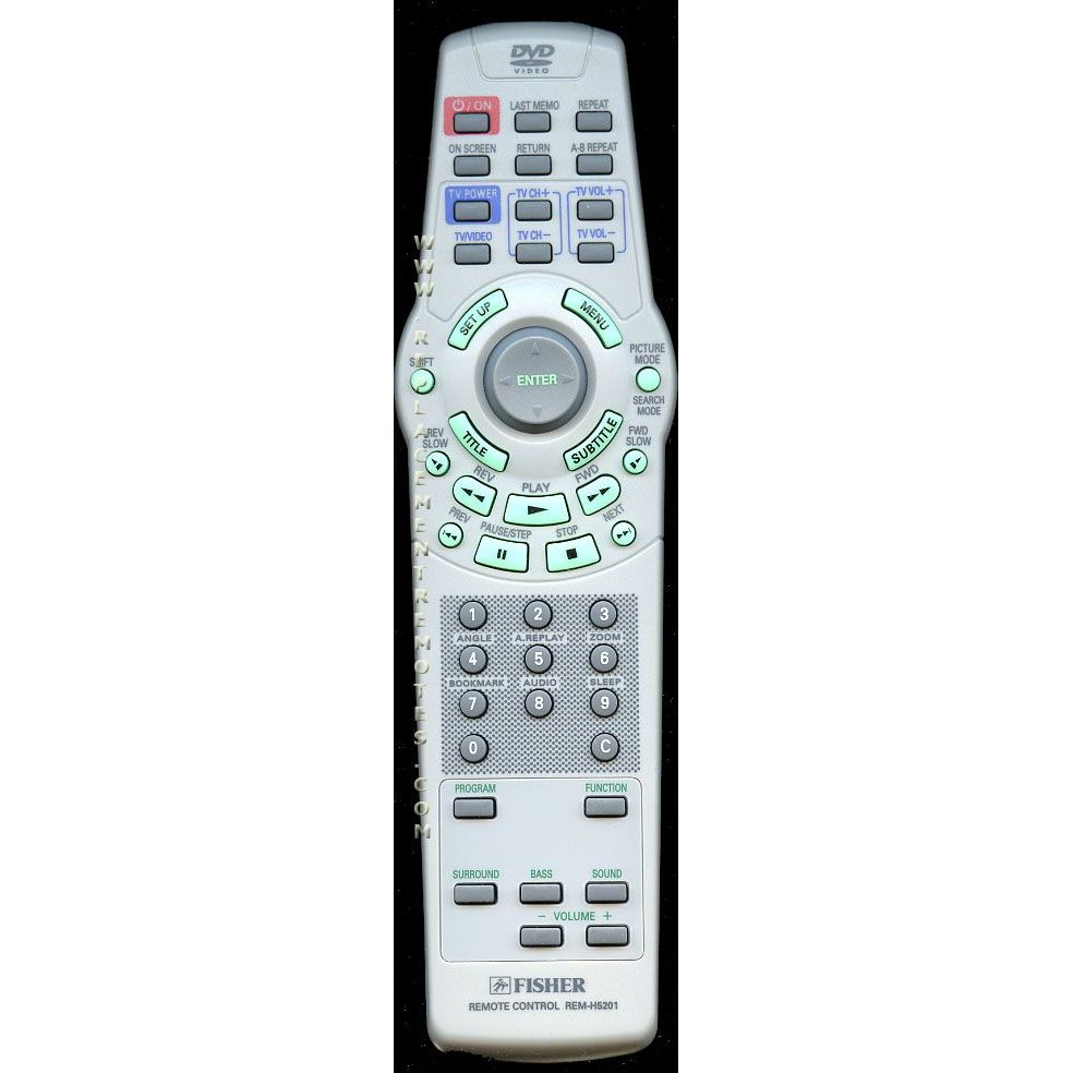 Fisher 6450504181 DVD Remote Control