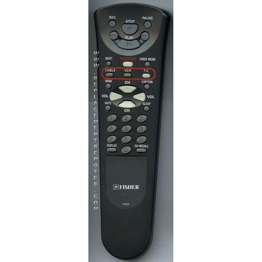 Fisher FXGG TV Remote Control