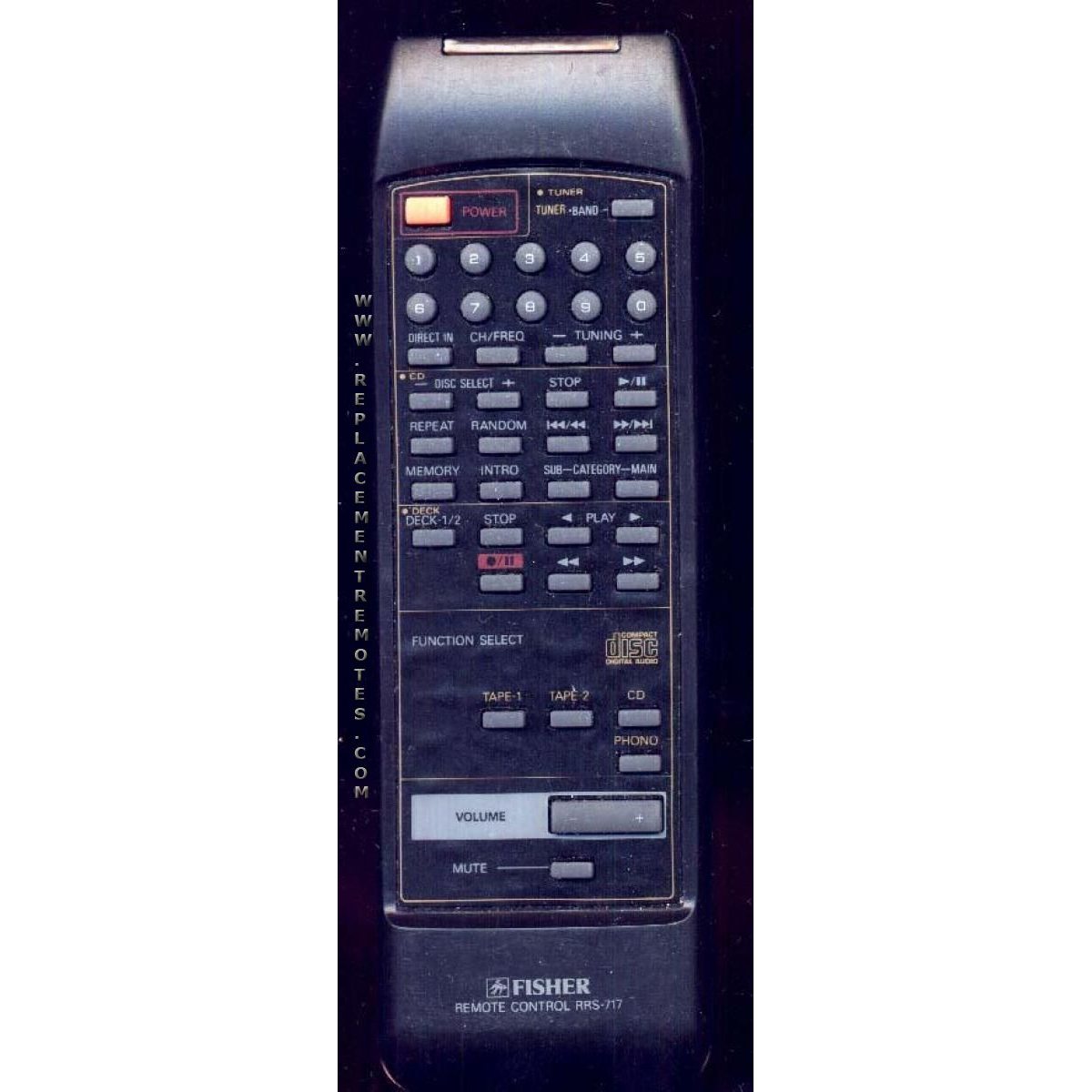 Fisher RRS717 Audio Remote Control