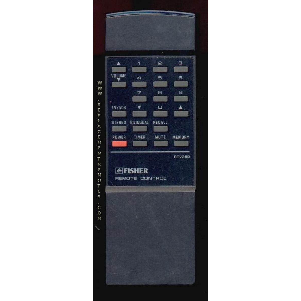 Fisher RTV350 VCR Remote Control