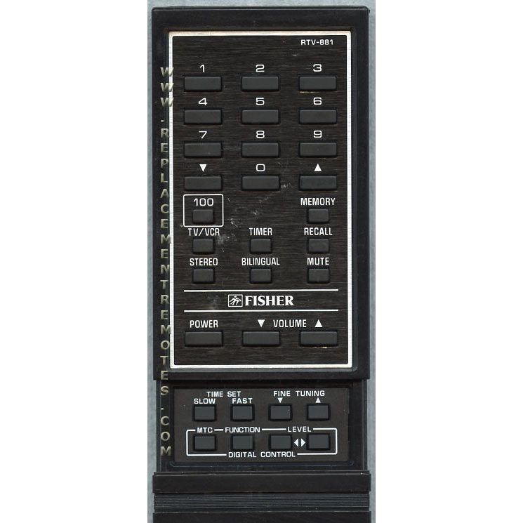 Fisher RTV881 TV Remote Control