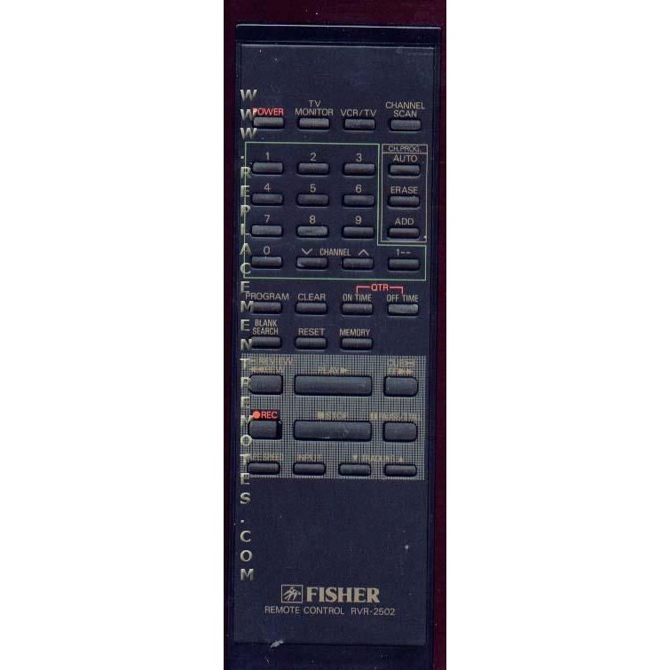 Fisher RVR2502 VCR Remote Control