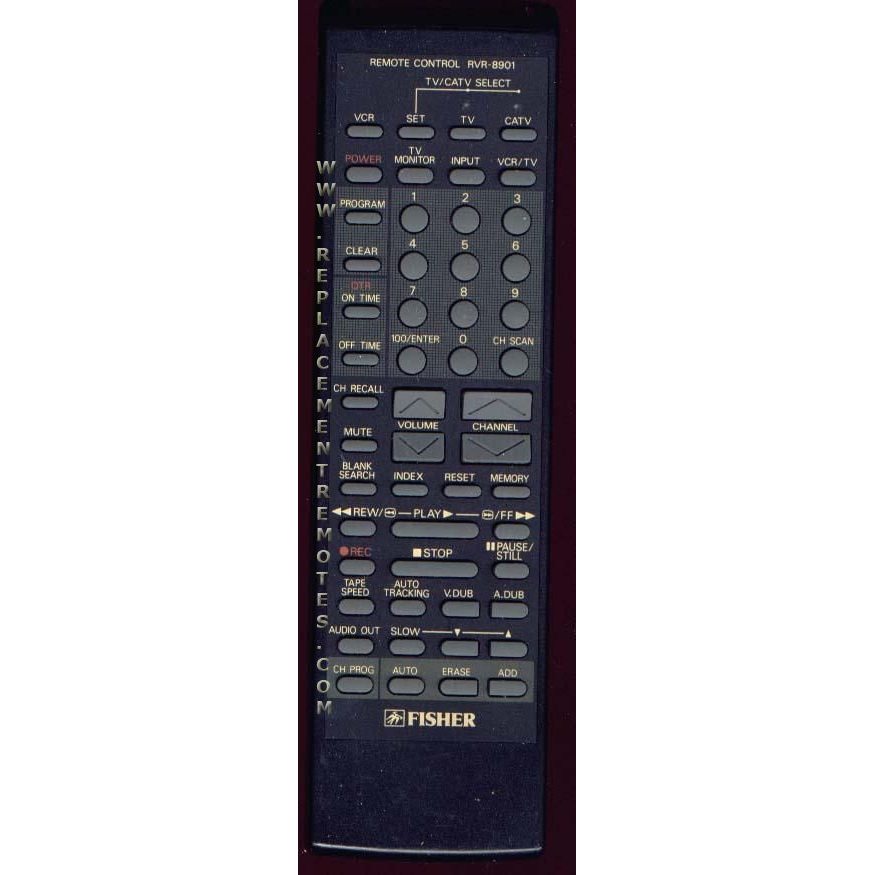 Fisher RVR8901 VCR Remote Control