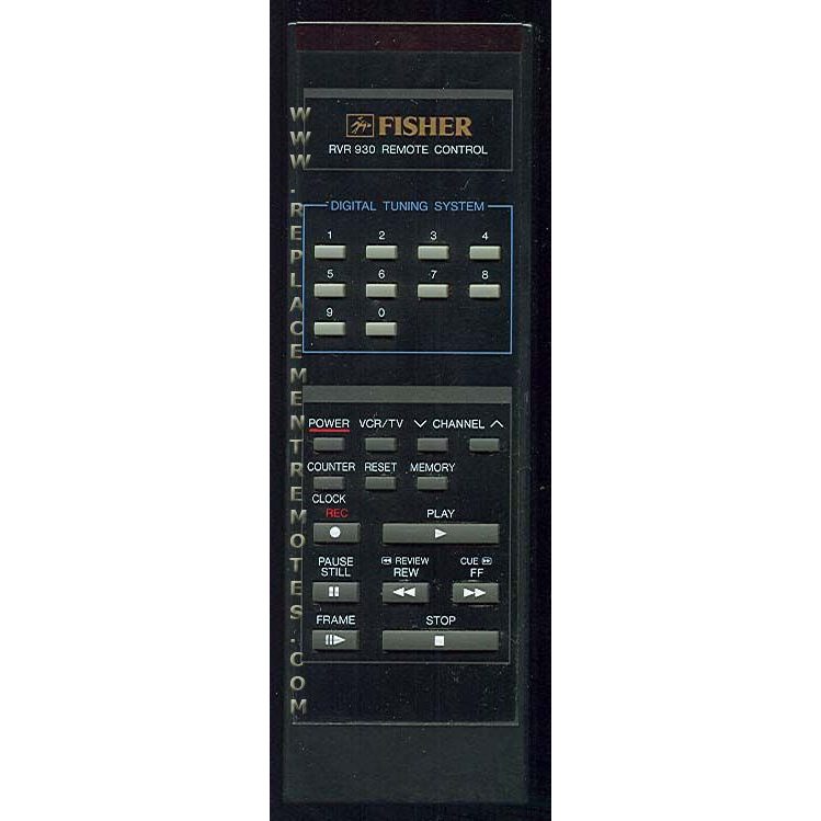 Fisher RVR930 Audio Remote Control