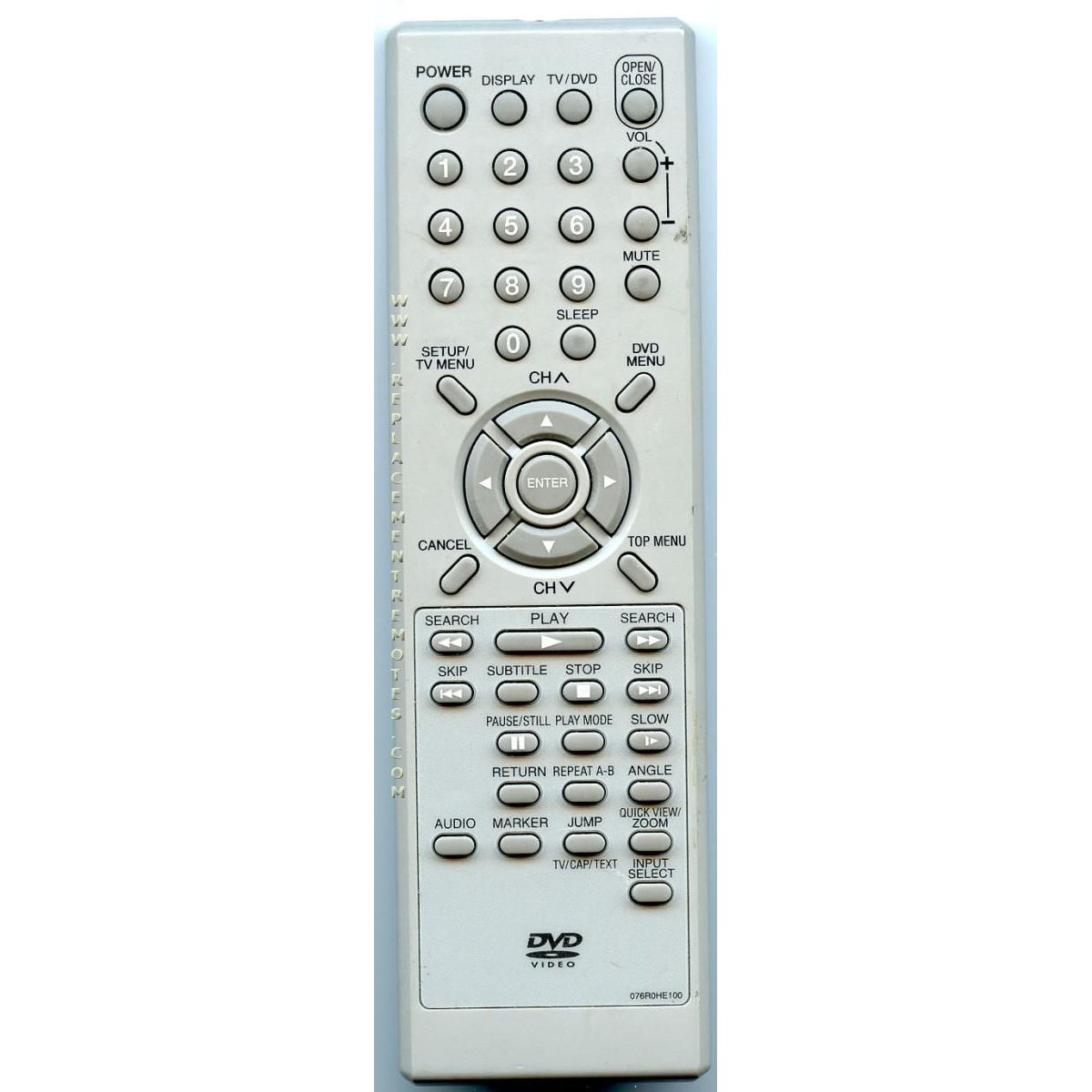 Funai 076R0HE100 DVD Remote Control