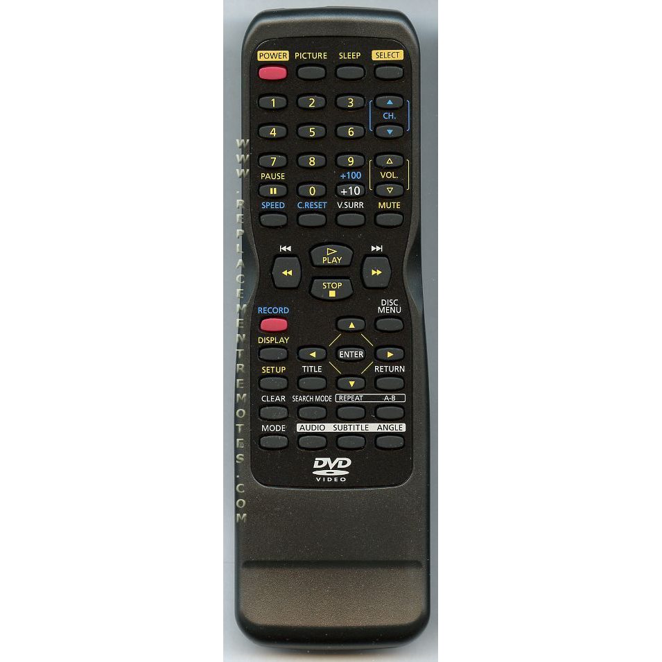 Funai NE233UD TV/VCR/DVD Remote Control