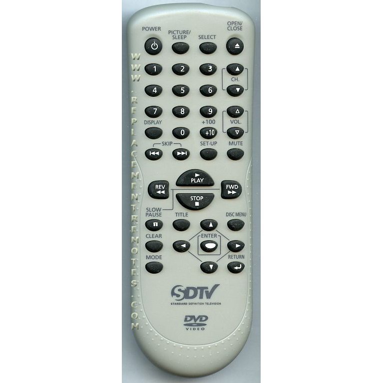 Funai NF107UD GFM SYLVANIA TV/DVD Remote Control