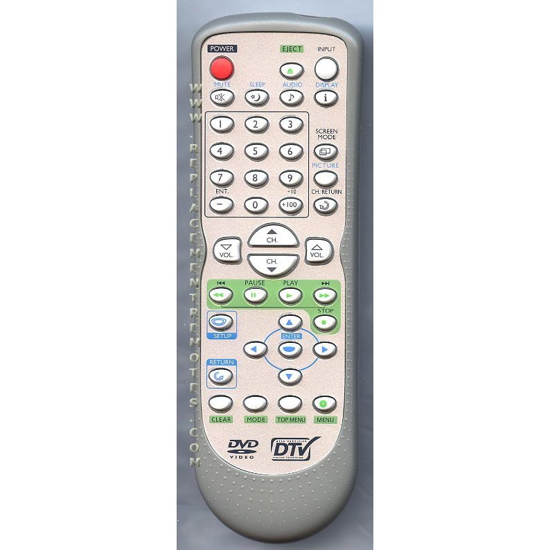 Funai NF602UD Emerson Sylvania DVD Remote Control