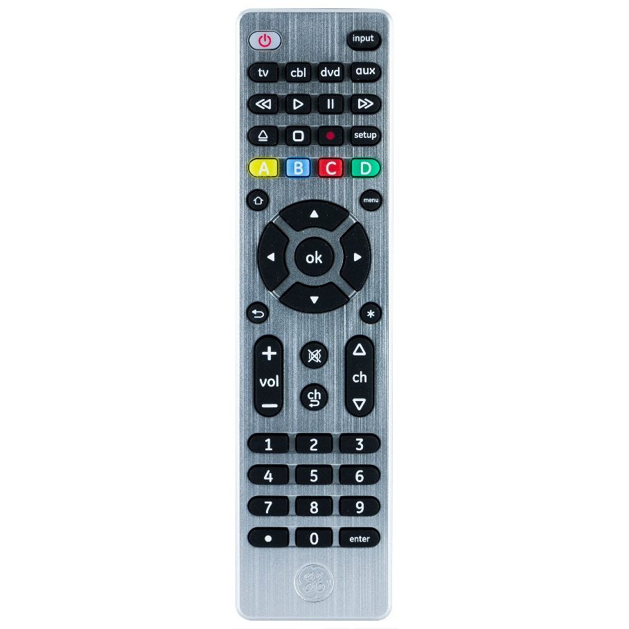 GE General Electric 33709 UltraPro Brushed Silver 4-Device Universal Remote Control