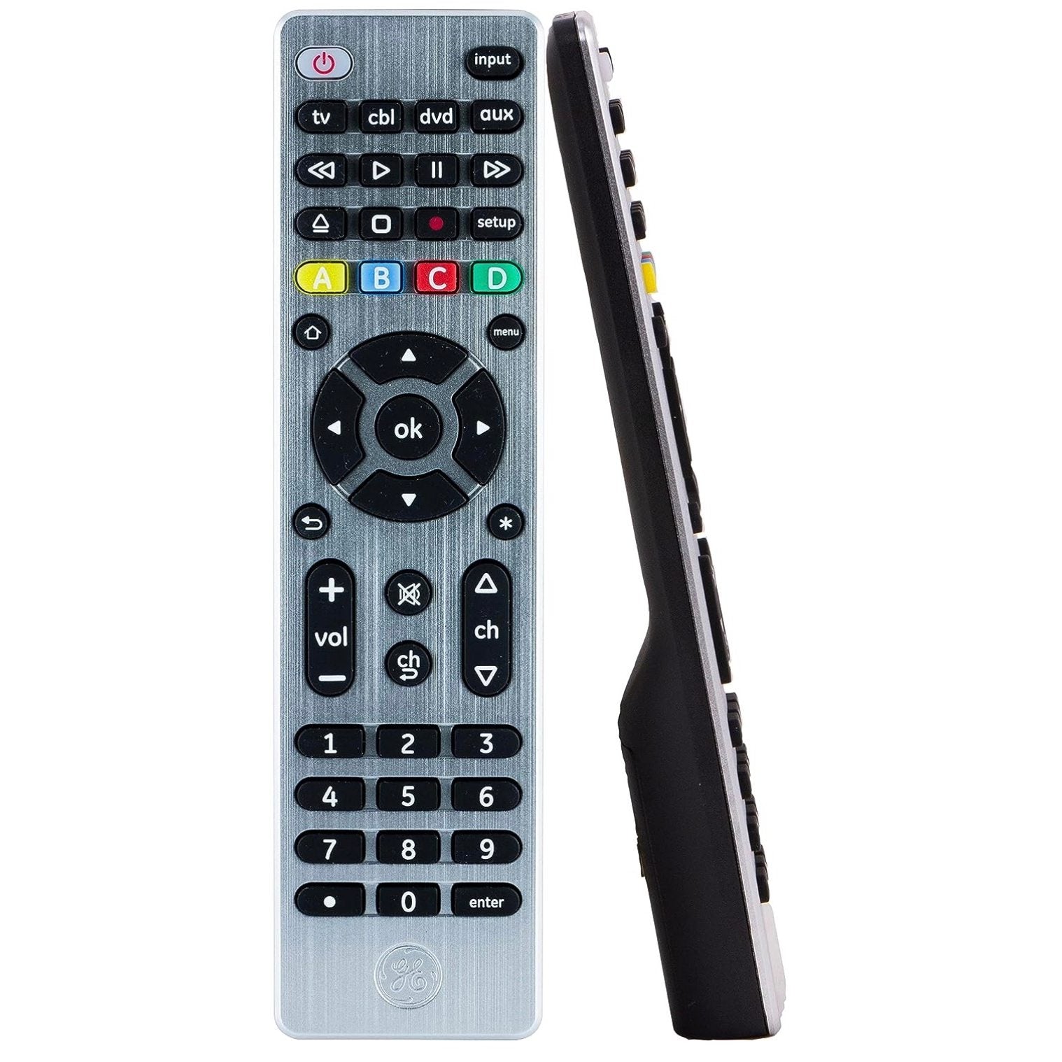 GE General Electric 33709 UltraPro Brushed Silver 4-Device Universal Remote Control