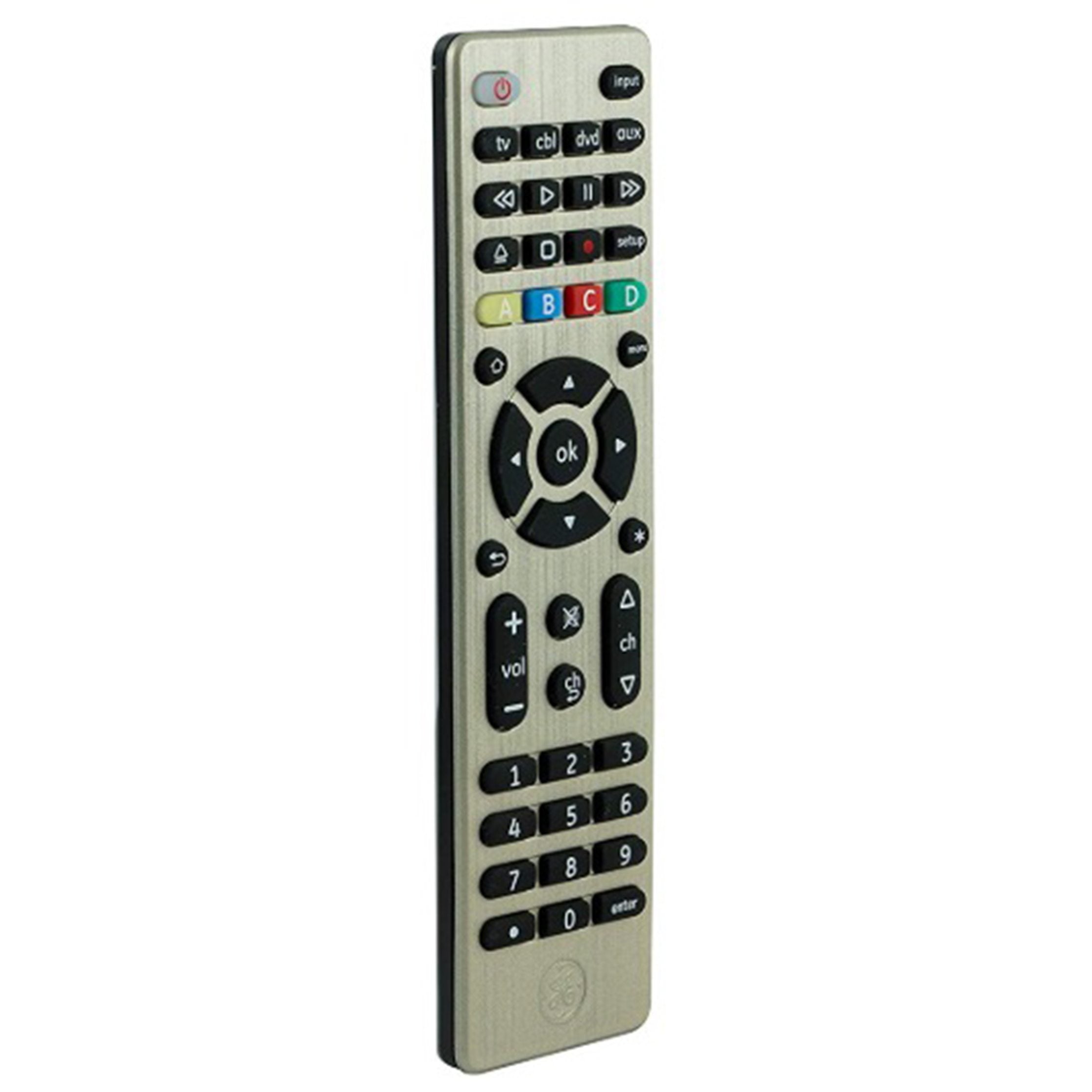 GE General Electric 34457 UltraPro Black 4-Device Universal Remote Control