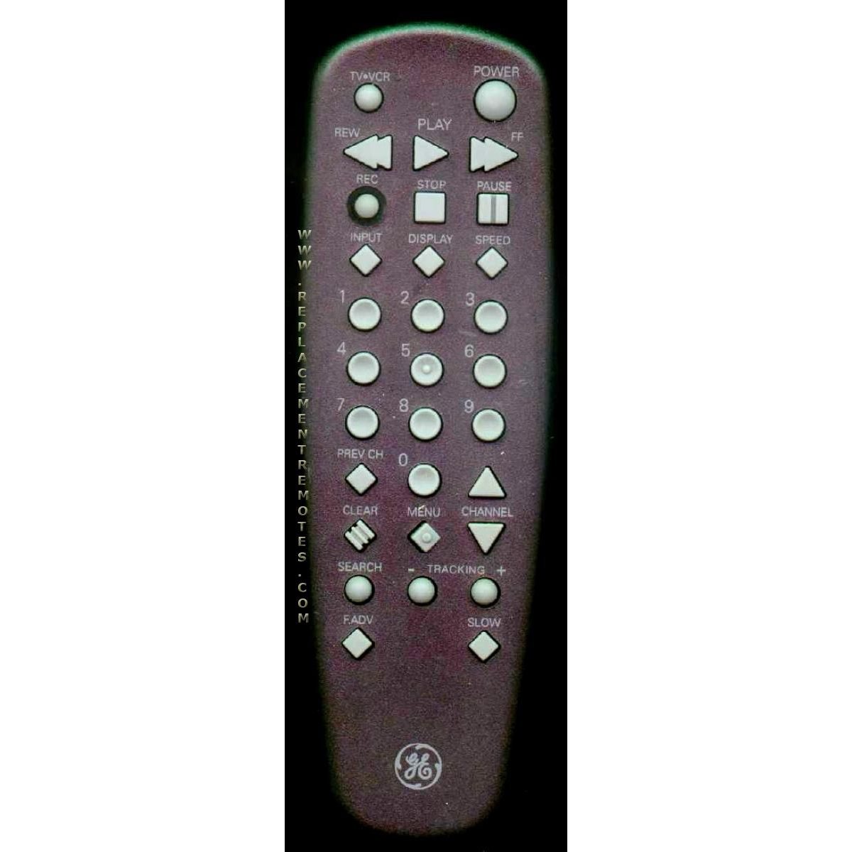 GE General Electric 97P04645 VCR Remote Control