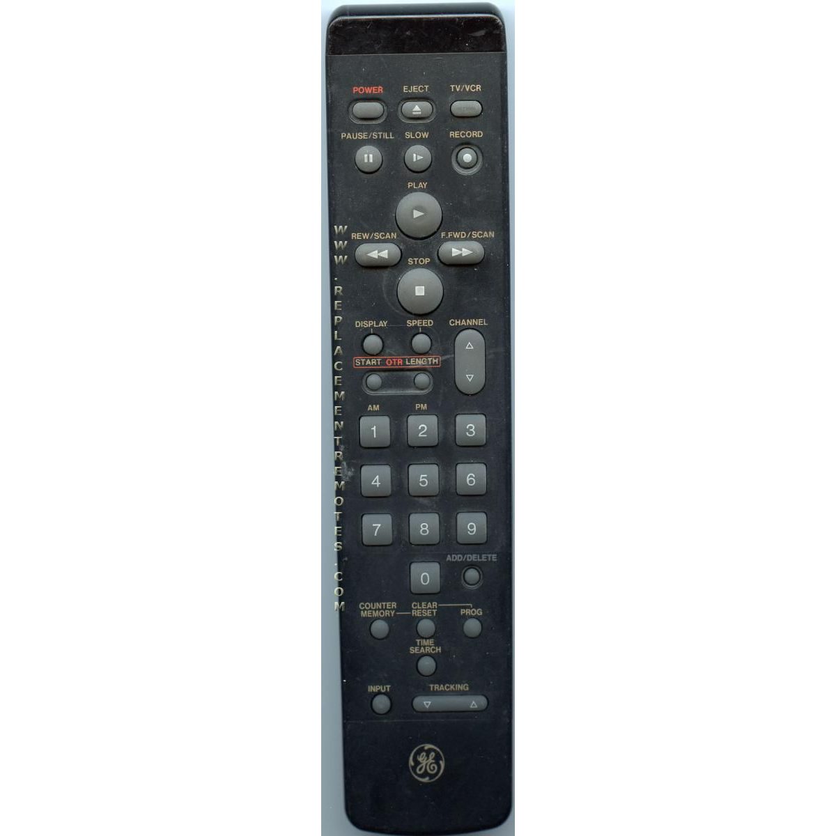 GE General Electric VSQS1024 VCR Remote Control