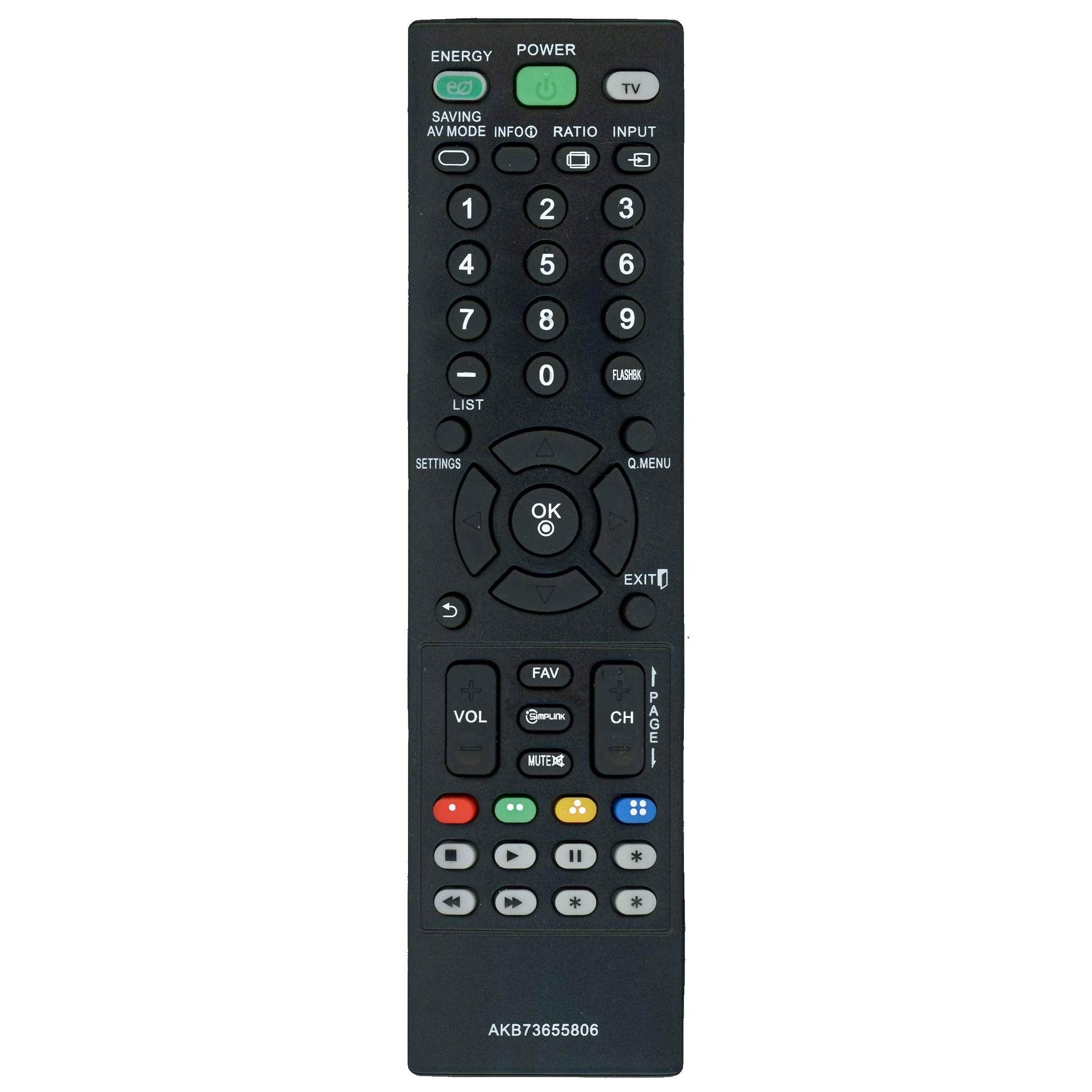 Generic AKB73655806 for LG TV Remote Control