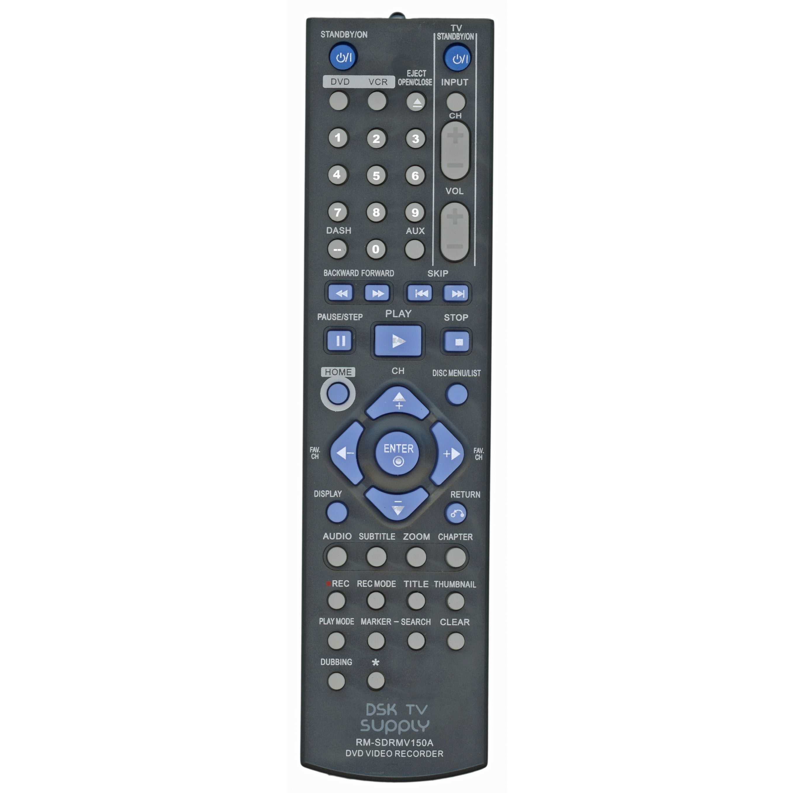 Generic RMSDRMV150A For JVC DVDR Remote Control - RMSDRMV150A-DSK