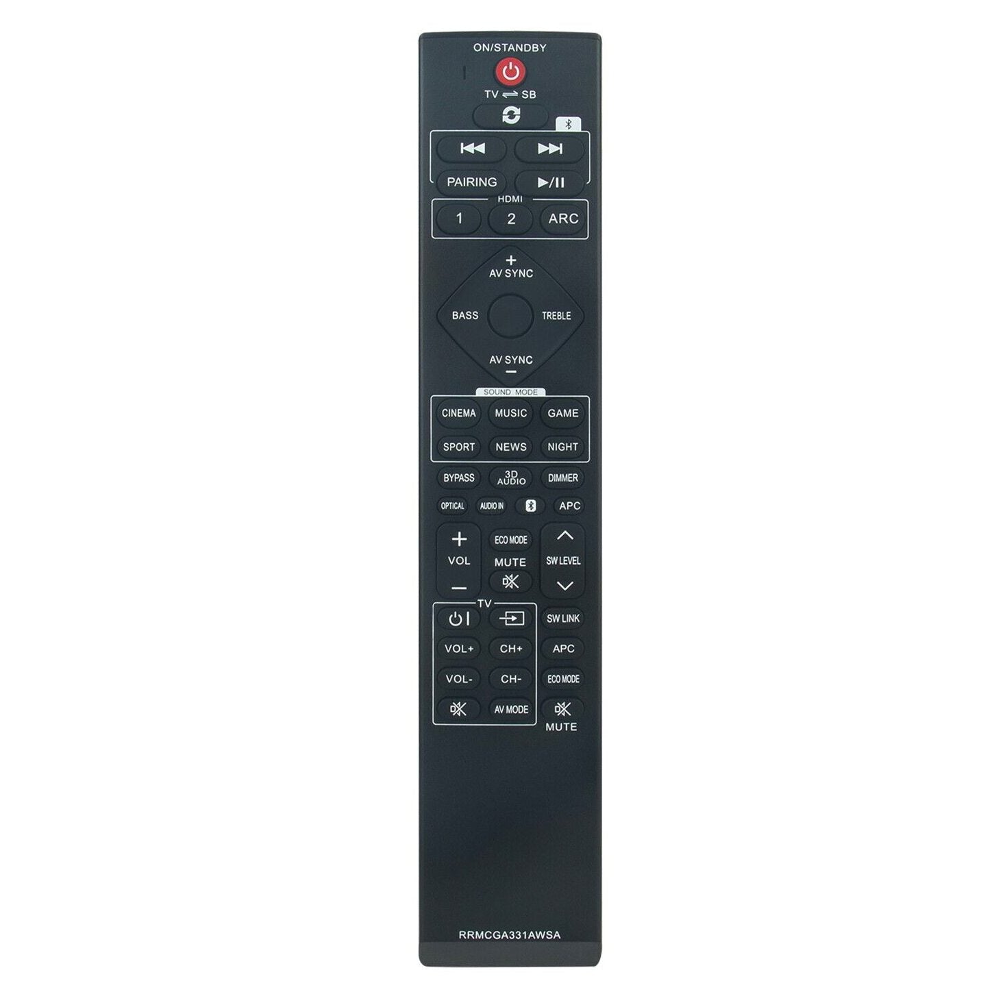 Generic RRMCGA331AWSA for Sharp Sound Bar Remote Control