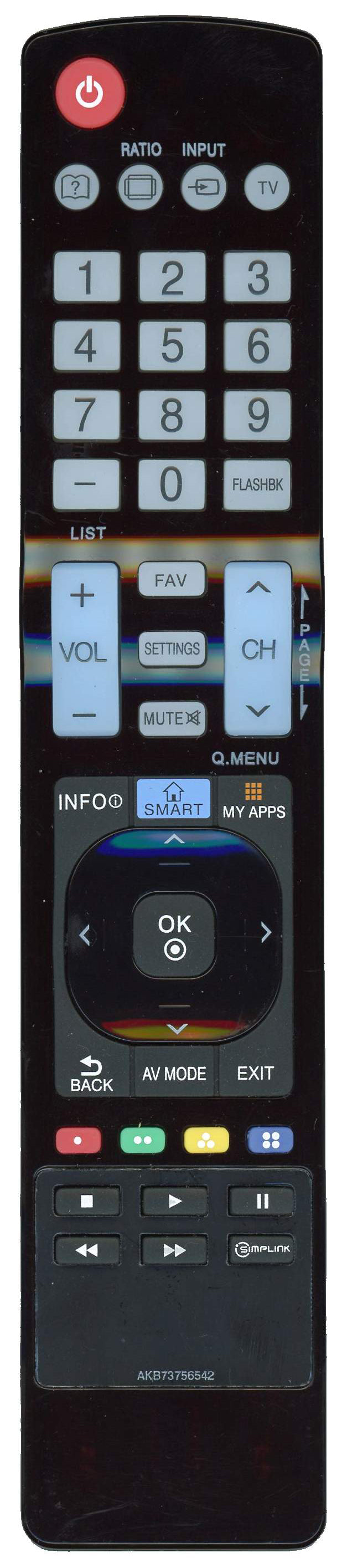 Generic AKB73756542 for LG TV Remote Control