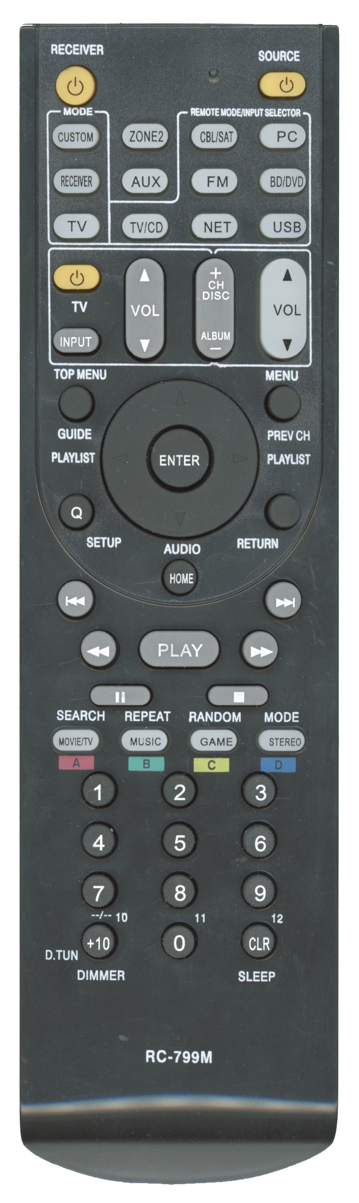 Generic RC799M For ONKYO Receiver Remote Control