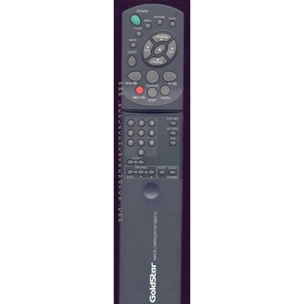 GoldStar 105226B VCR Remote Control